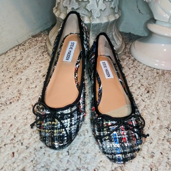Steve Madden Chanel-Style Cherish Multicolored Chenille Boulce Ballet Style Pump - Picture 9 of 9